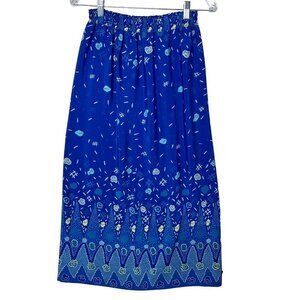 Shepherds Womens Pull On Elastic Waist Maxi Skirt Size S Blue Made In Austraila